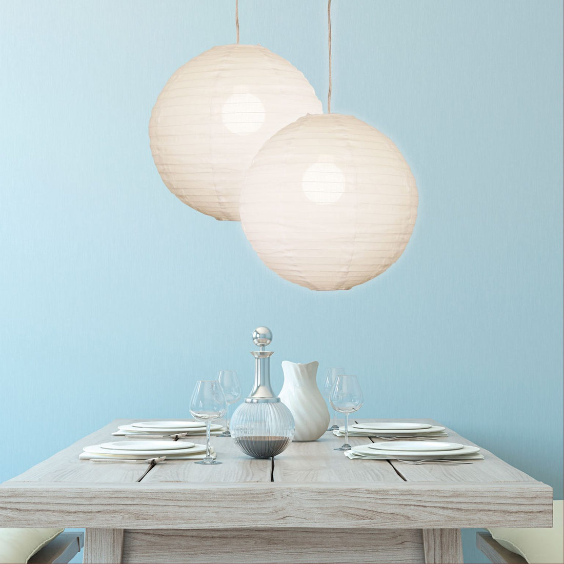 Kanto Round Linen Shade White 40cm