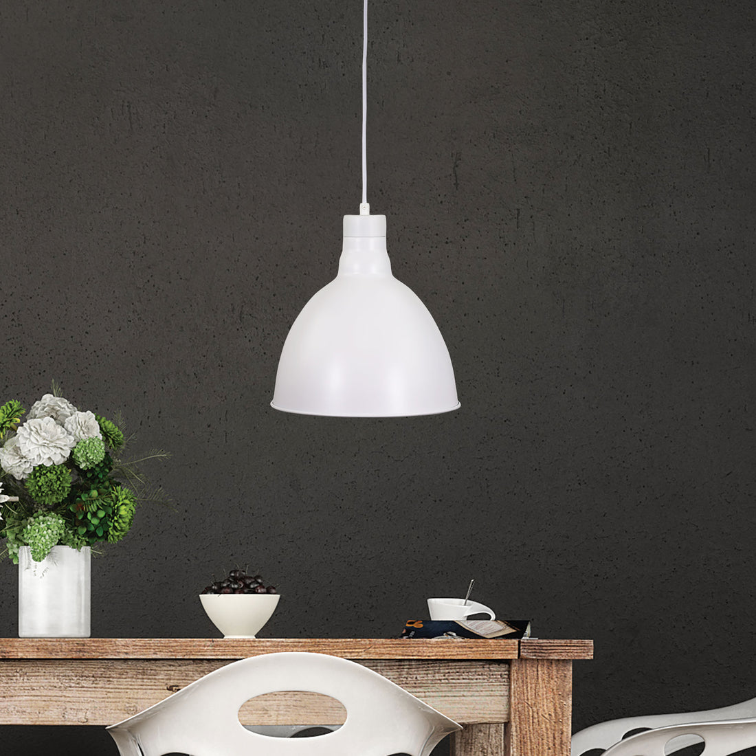 Dawson Barn Style Metal Shade White 25cm