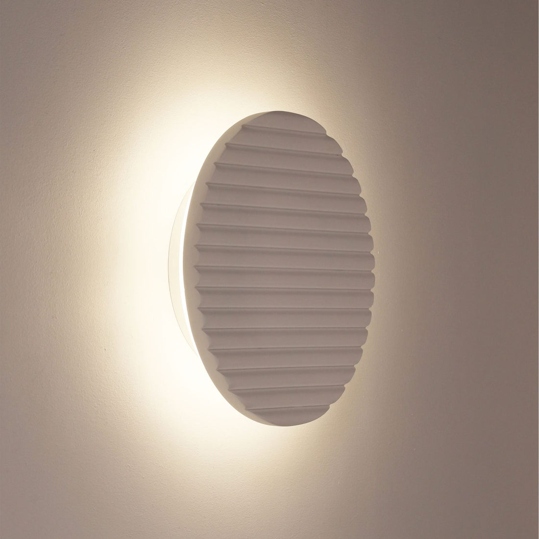 Dot Scalloped Plaster Tri-Colour LED Wall Light 20cm