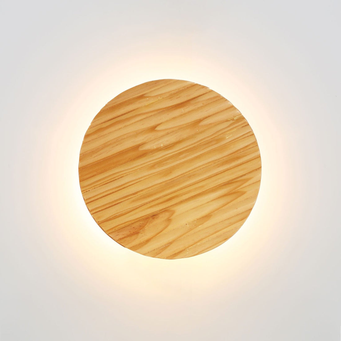 Dot Scalloped Wood Tri-Colour LED Wall Light 20cm