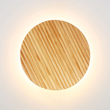Dot Scalloped Wood Tri-Colour LED Wall Light 25cm