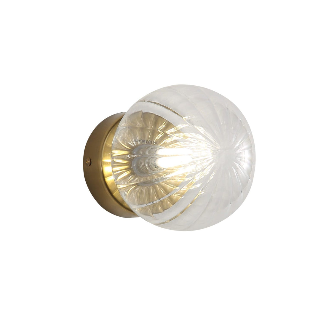 Juni G9 Ribbed Optic Glass Wall Light Clear IP44