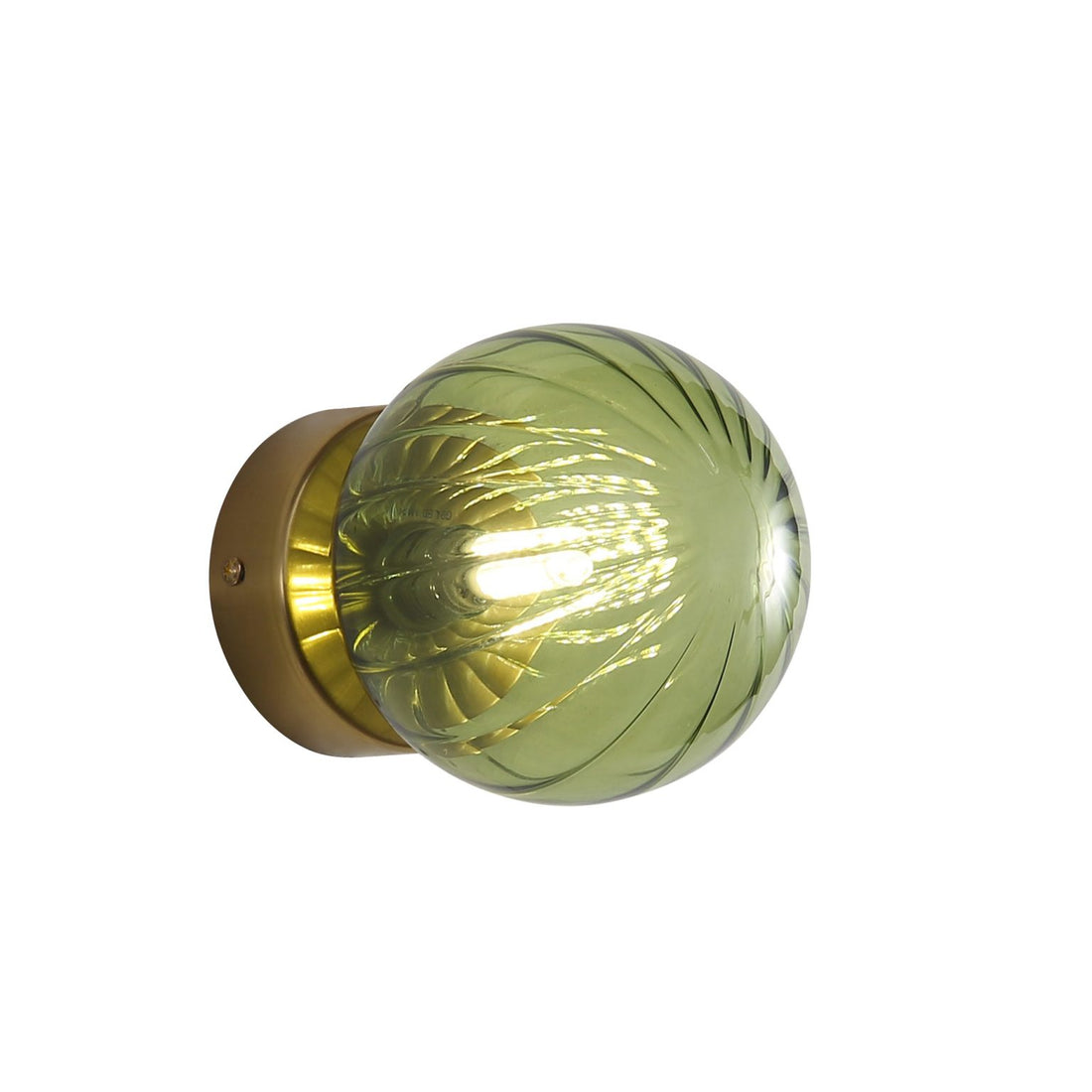 Juni G9 Ribbed Optic Glass Wall Light Green IP44