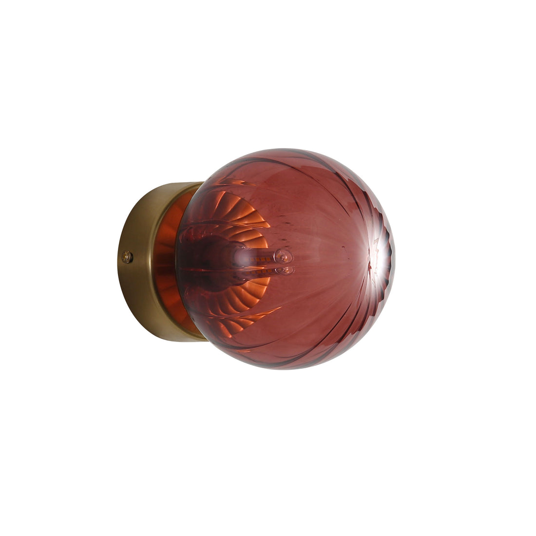 Juni G9 Ribbed Optic Glass Wall Light Rose IP44