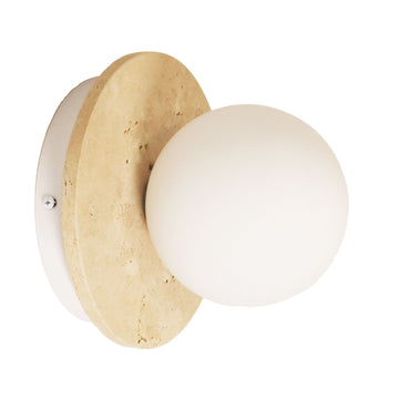 Elf G9 Decorative Opal Glass Wall Light Travertine