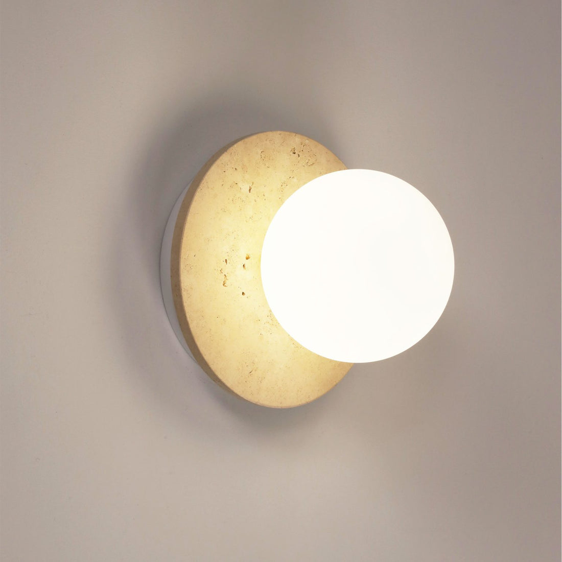 Elf G9 Decorative Opal Glass Wall Light Travertine