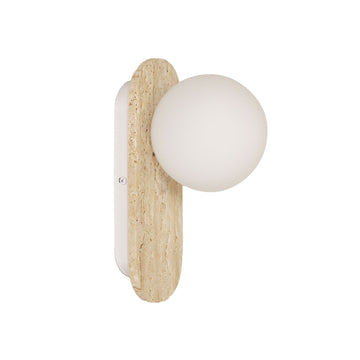 Ping G9 Decorative Opal Glass Wall Light Travertine