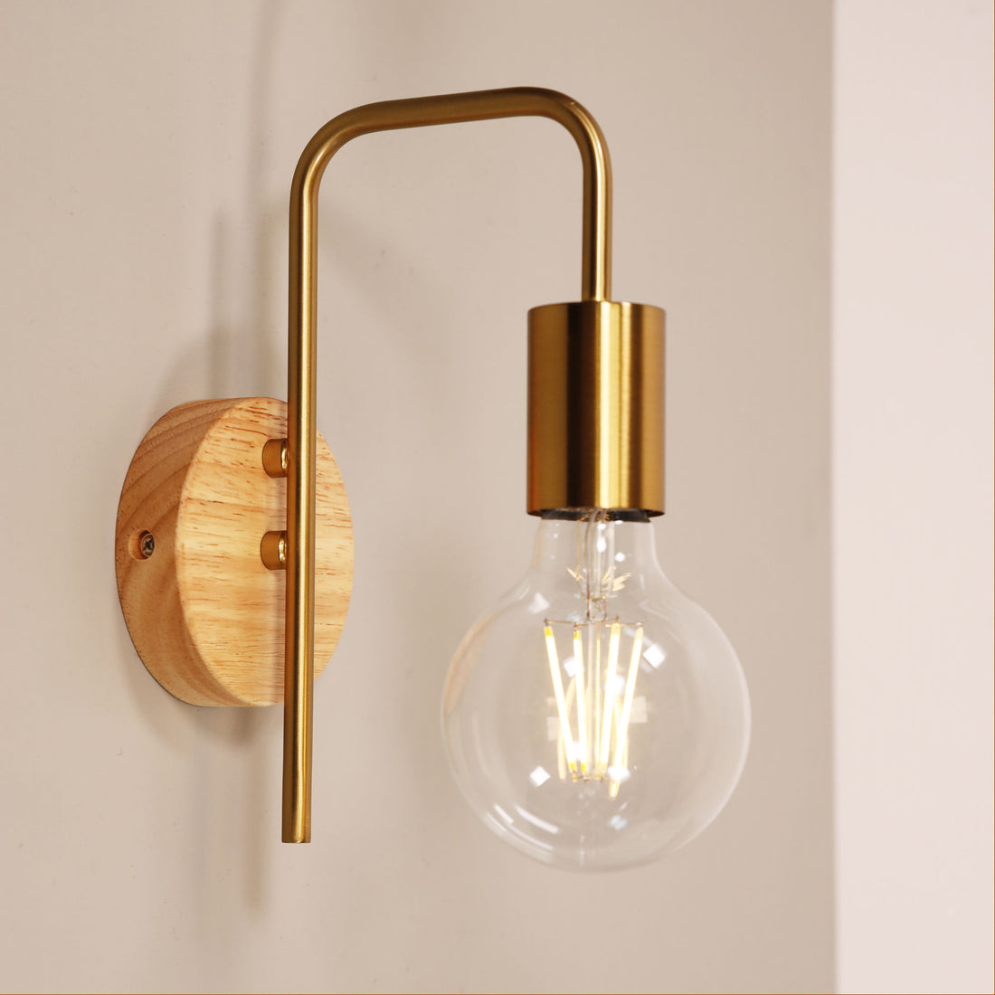 Lane Real Timber Wall Light Satin Brass