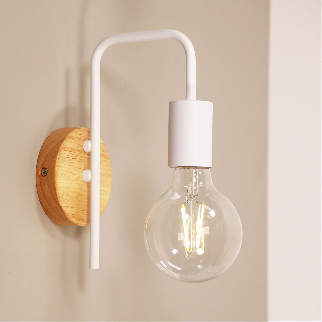 Lane Real Timber Wall Light White