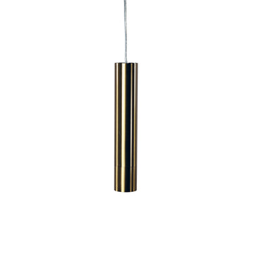 Tig Sleek Cylindrical Pendant Light Satin Brass