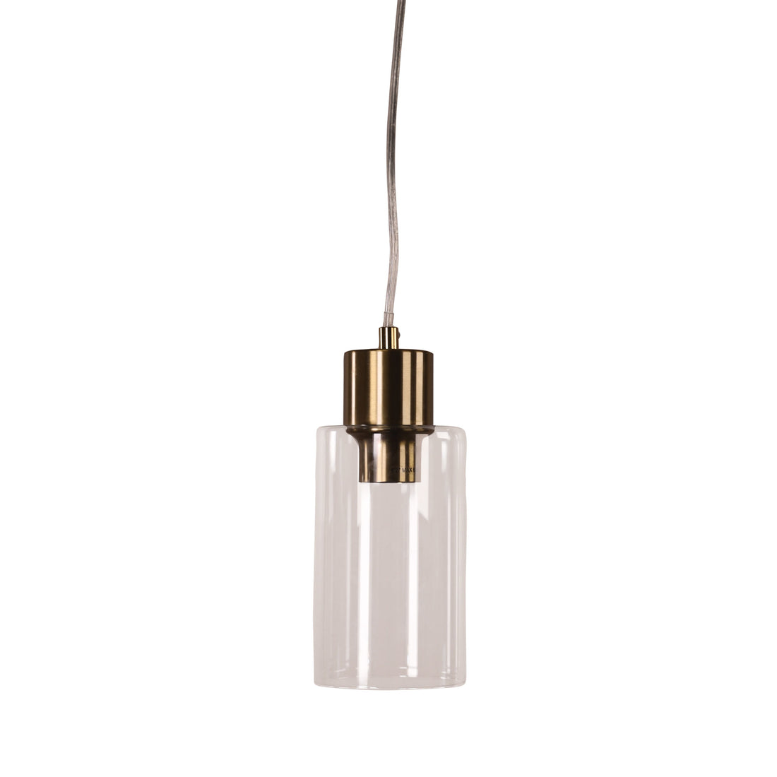 Lisa Cylindrical Pendant Light Satin Brass-Clear Glass