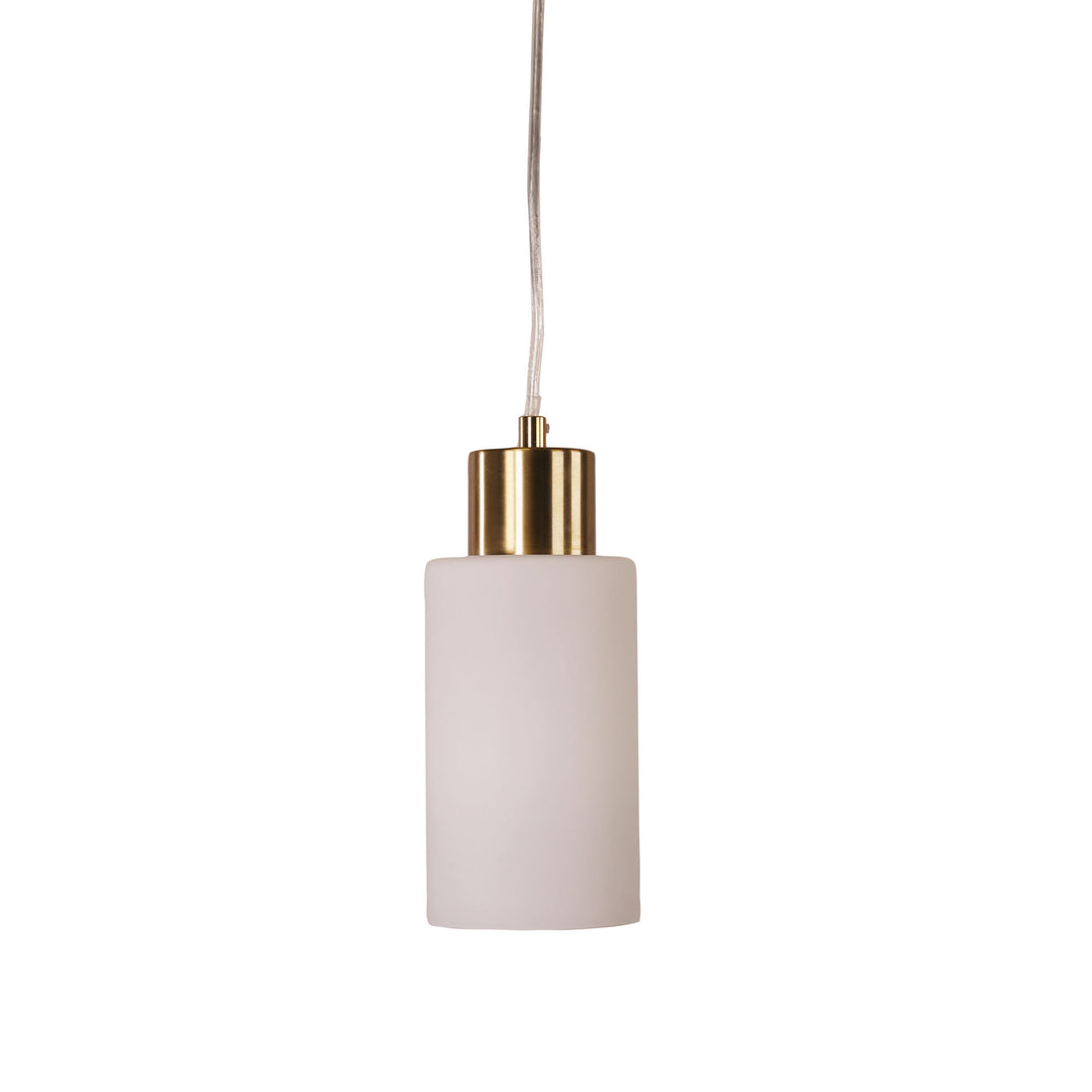 Lisa Cylindrical Pendant Light Satin Brass-Opal Glass