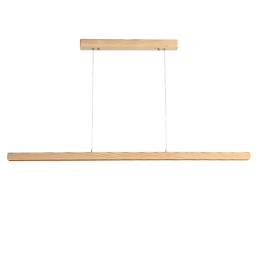 Kerf Ash Wood TriColour LED Linear Pendant Light 150cm