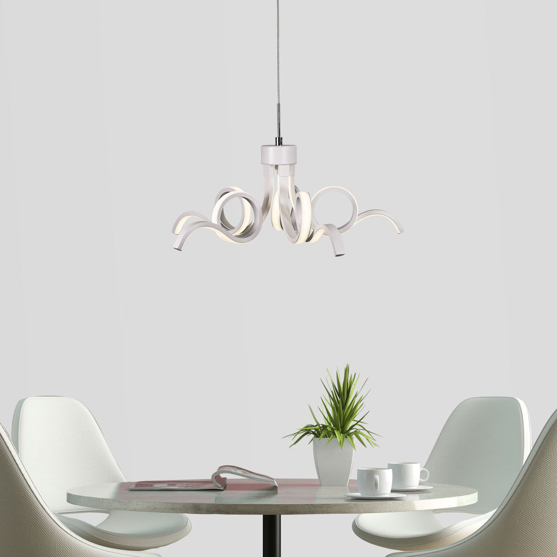 Noodle Tricolour LED Pendant Light White 50cm