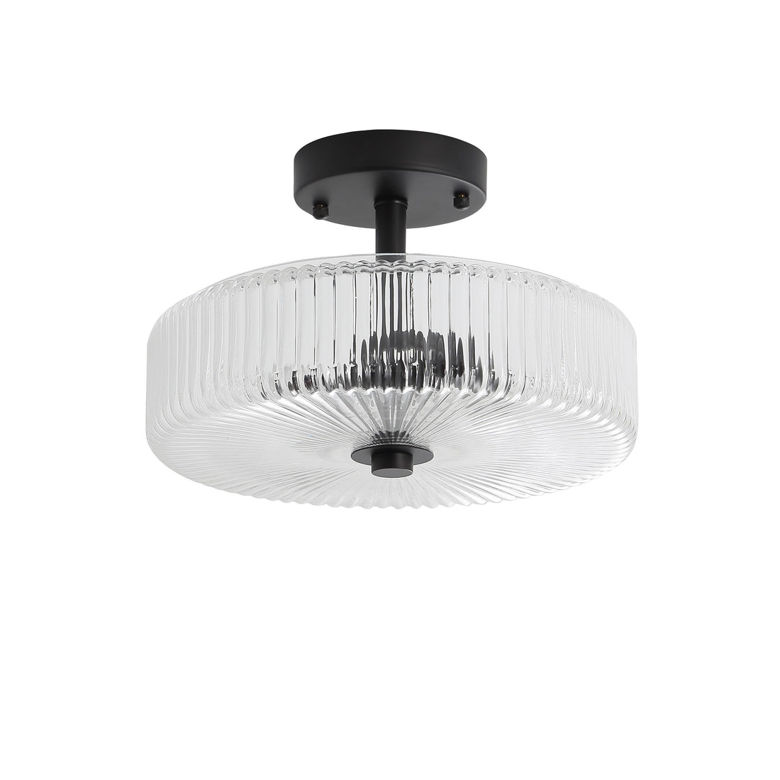 Worth Fluted Glass CTC Pendant Light Black
