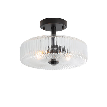 Worth Fluted Glass CTC Pendant Light Black