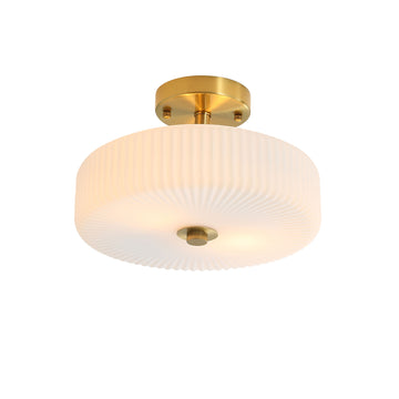 Worth Fluted Glass CTC Pendant Light Satin Brass