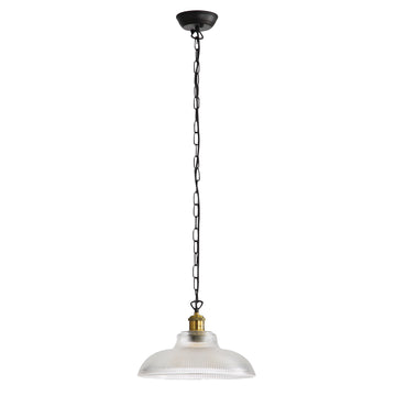 Otter Traditional Ribbed Glass Pendant Light Clear