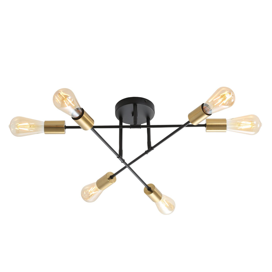 Muna 6 Light Satin Brass Ceiling Light Black