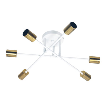 Muna 6 Light Satin Brass Ceiling Light White