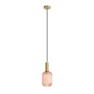 Luxe Ribbed Glass Pendant Light Rust 13cm