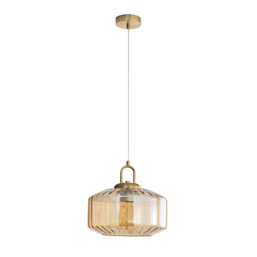 Clarise Geometric Glass Pendant Light Amber