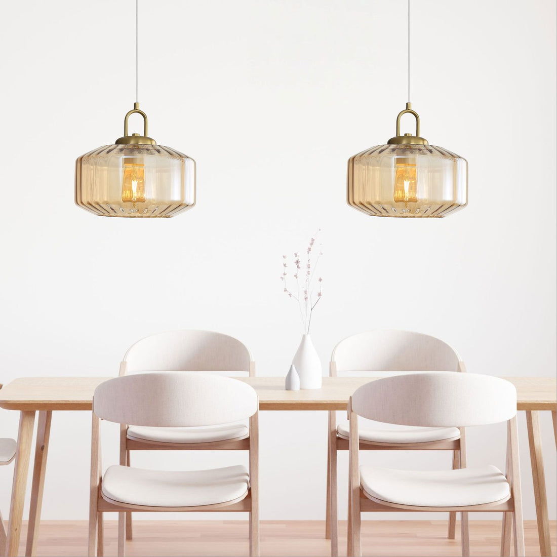 Clarise Geometric Glass Pendant Light Amber