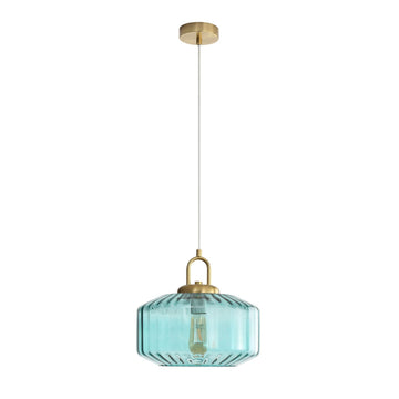 Clarise Geometric Glass Pendant Light Blue