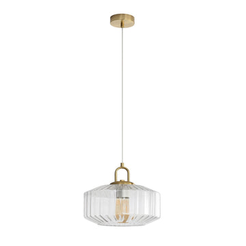 Clarise Geometric Glass Pendant Light Clear