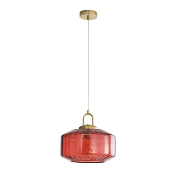 Clarise Geometric Glass Pendant Light Rose
