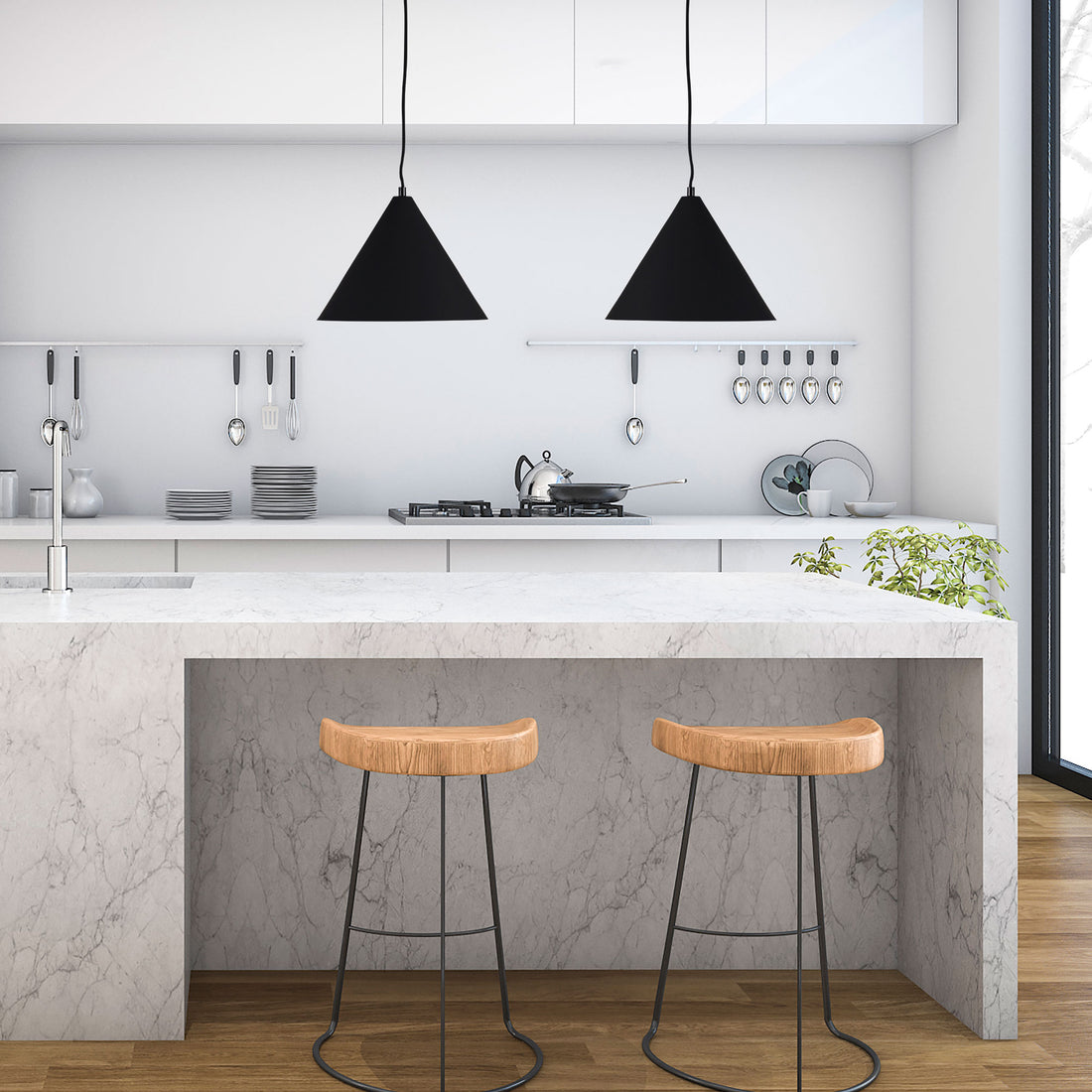 Conic Stylish Conical Pendant Light Black 28cm