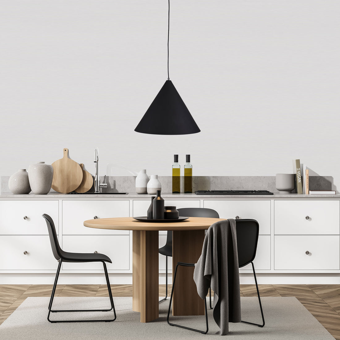 Conic Stylish Conical Pendant Light Black 45cm