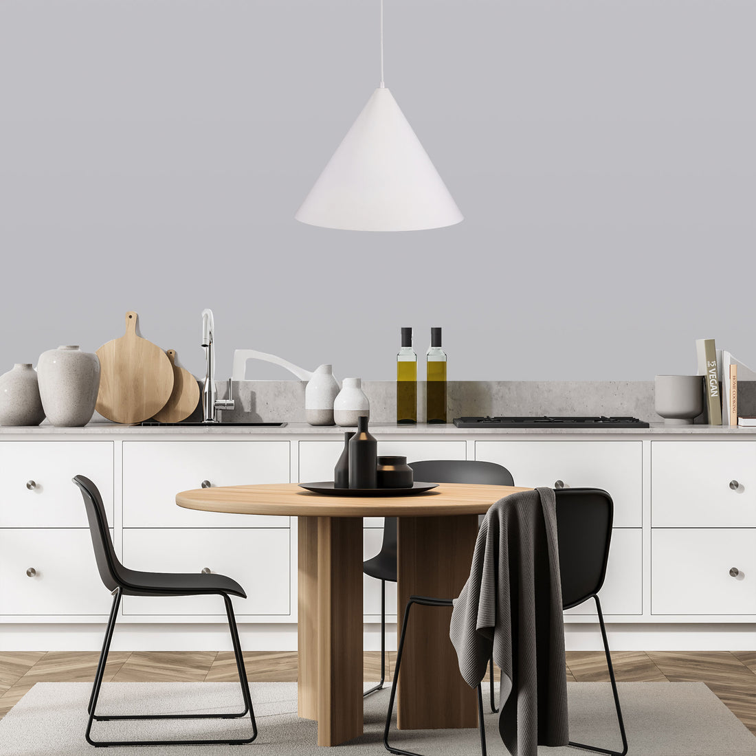 Conic Stylish Conical Pendant Light White 45cm