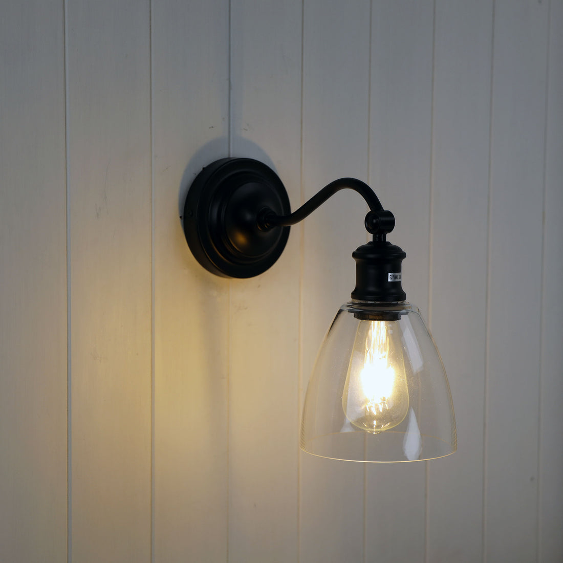 Warwick Wall Light Black/Clear