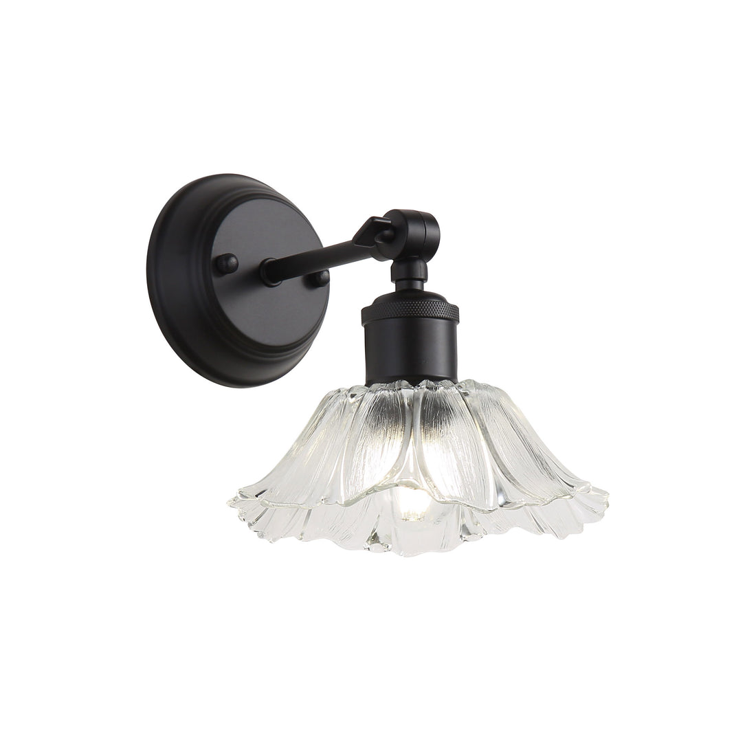 Fleur Vintage Cut Glass Wall Light Clear-Black