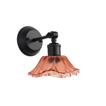 Fleur Vintage Cut Glass Wall Light Pink-Black
