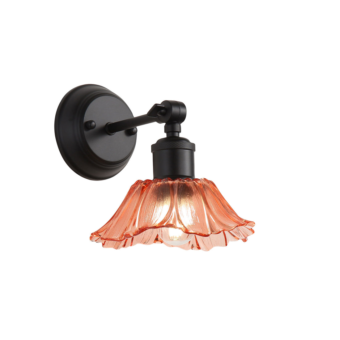 Fleur Vintage Cut Glass Wall Light Pink-Black