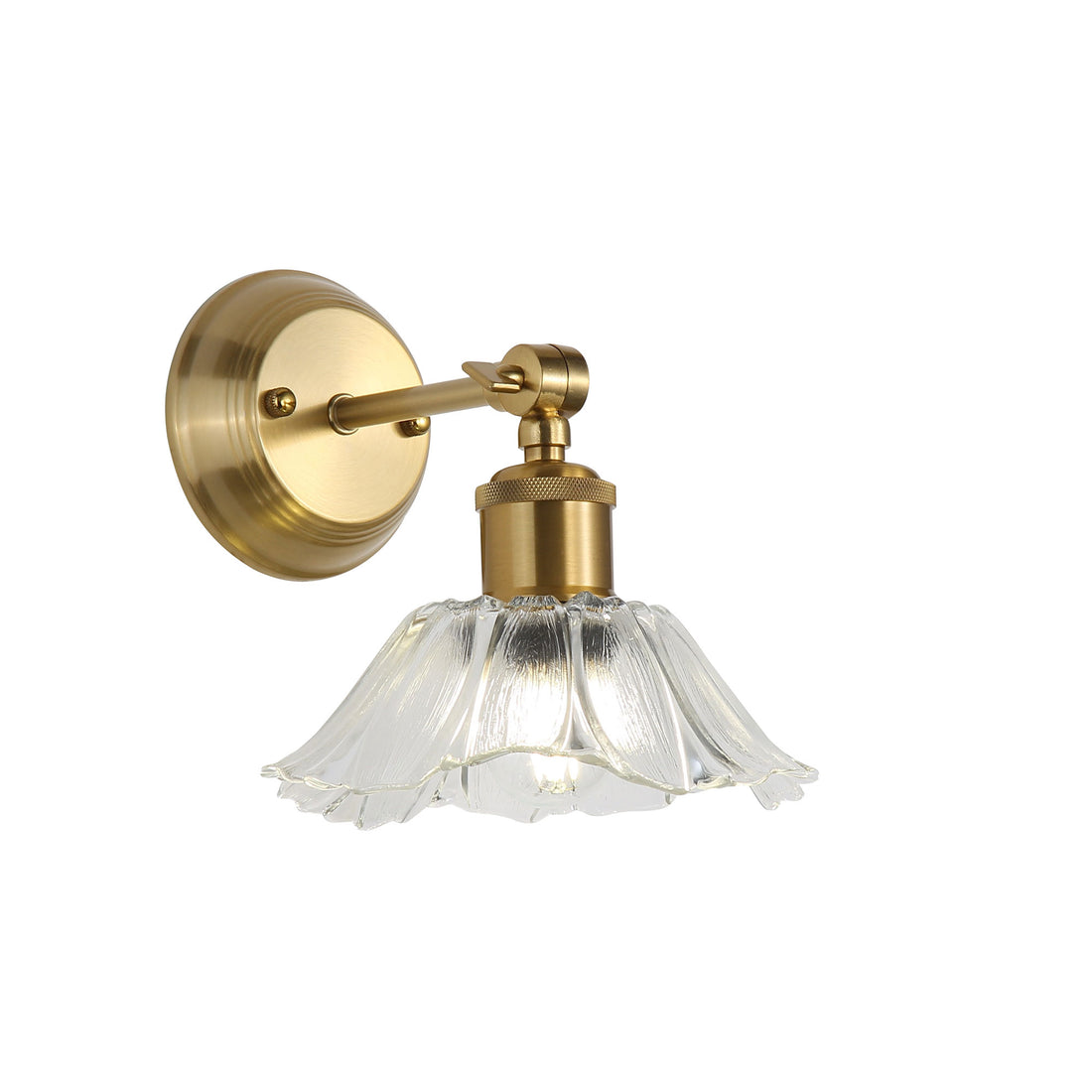 Fleur Vintage Cut Glass Wall Light Clear-Satin Brass