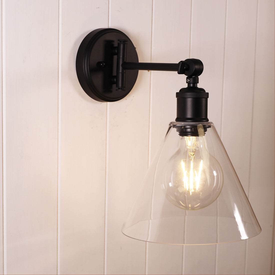 Heath Swing Arm Wall Light Black