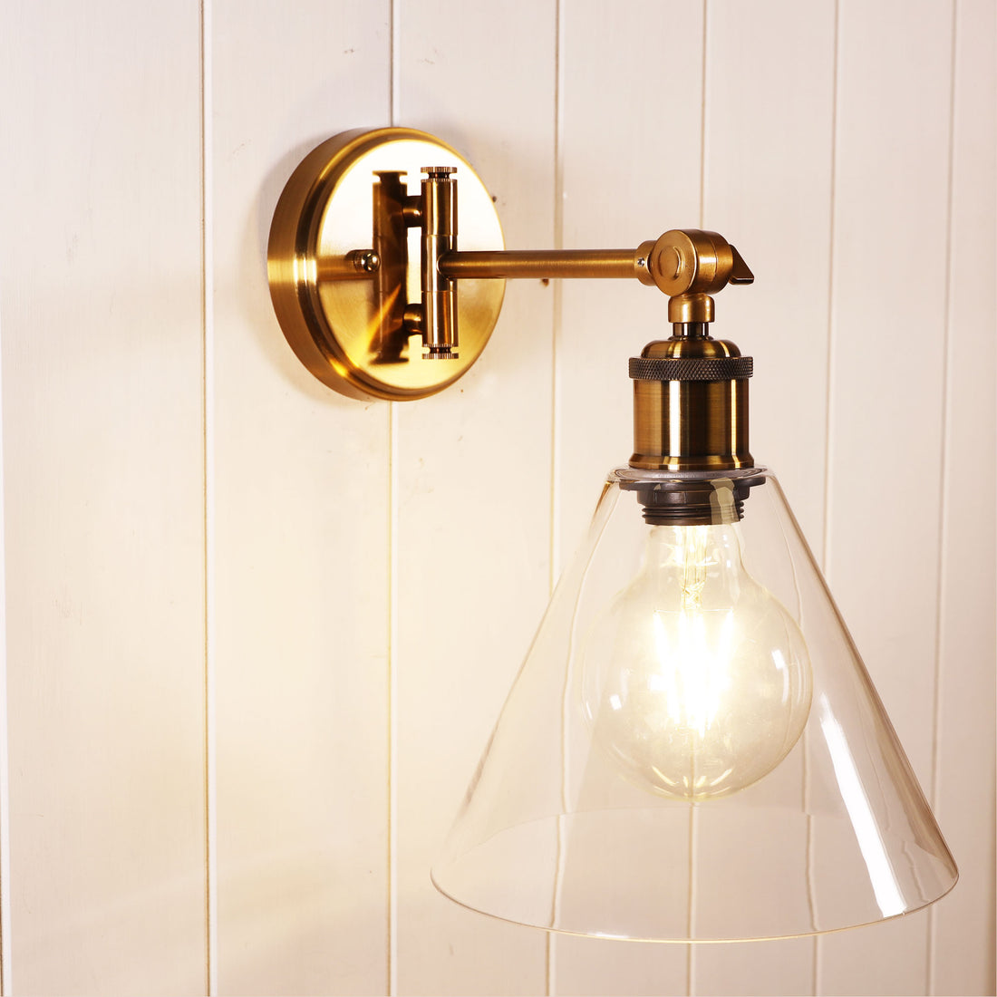 Heath Swing Arm Wall Light Satin Brass