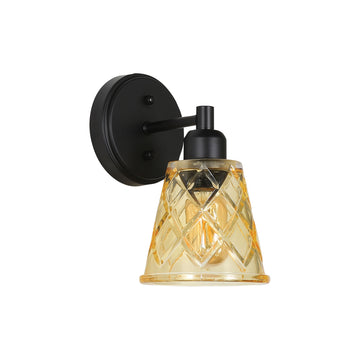 Dram Vintage Cut Glass Wall Light-Amber