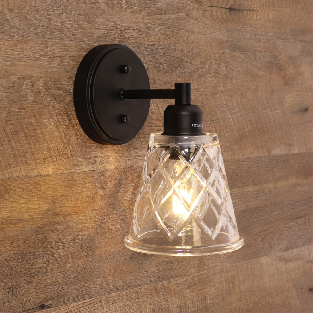 Dram Vintage Cut Glass Wall Light-Clear