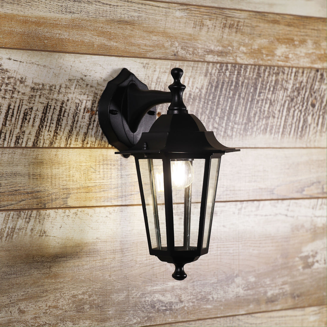 Ascot Traditional Outdoor Wall Light Up Black