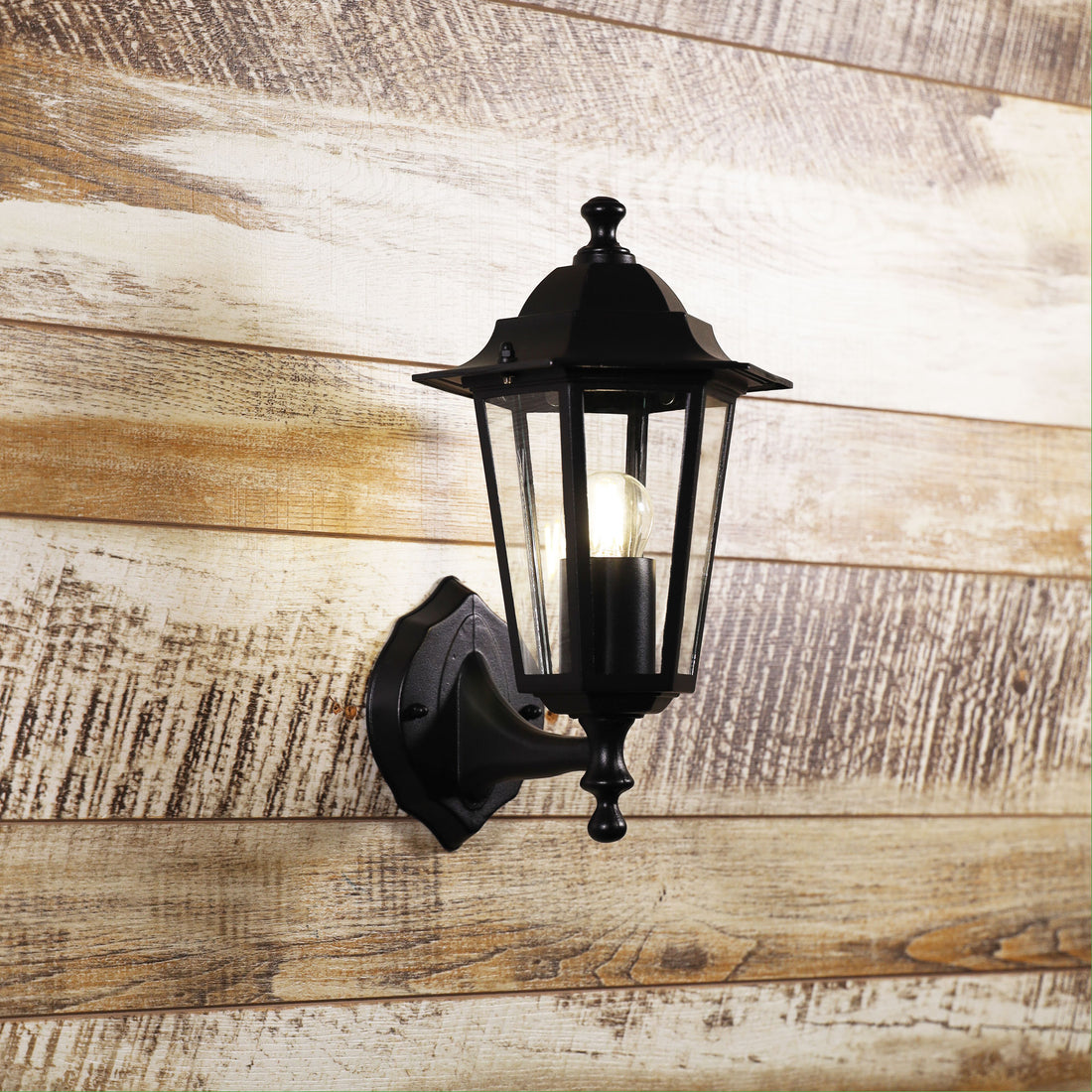 Ascot Traditional Outdoor Wall Light Down Black