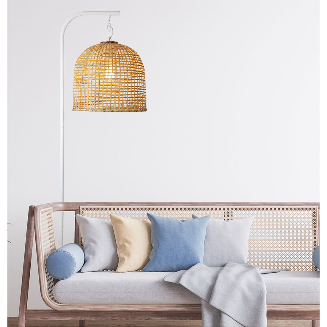 Jess Floor Lamp With White Base And Batur Shade