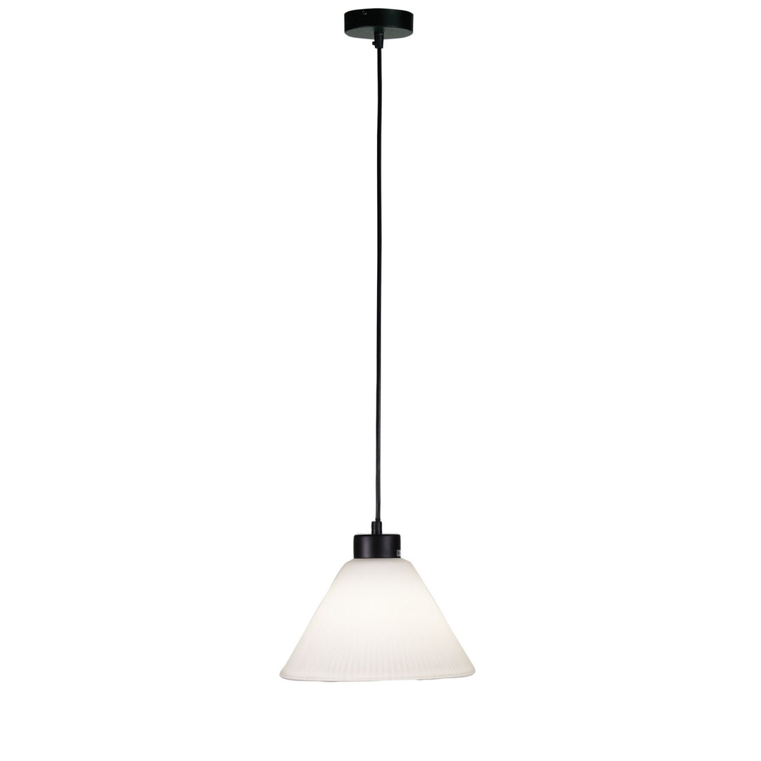 Pleat Pleated Glass Single Pendant Light Frost 25cm