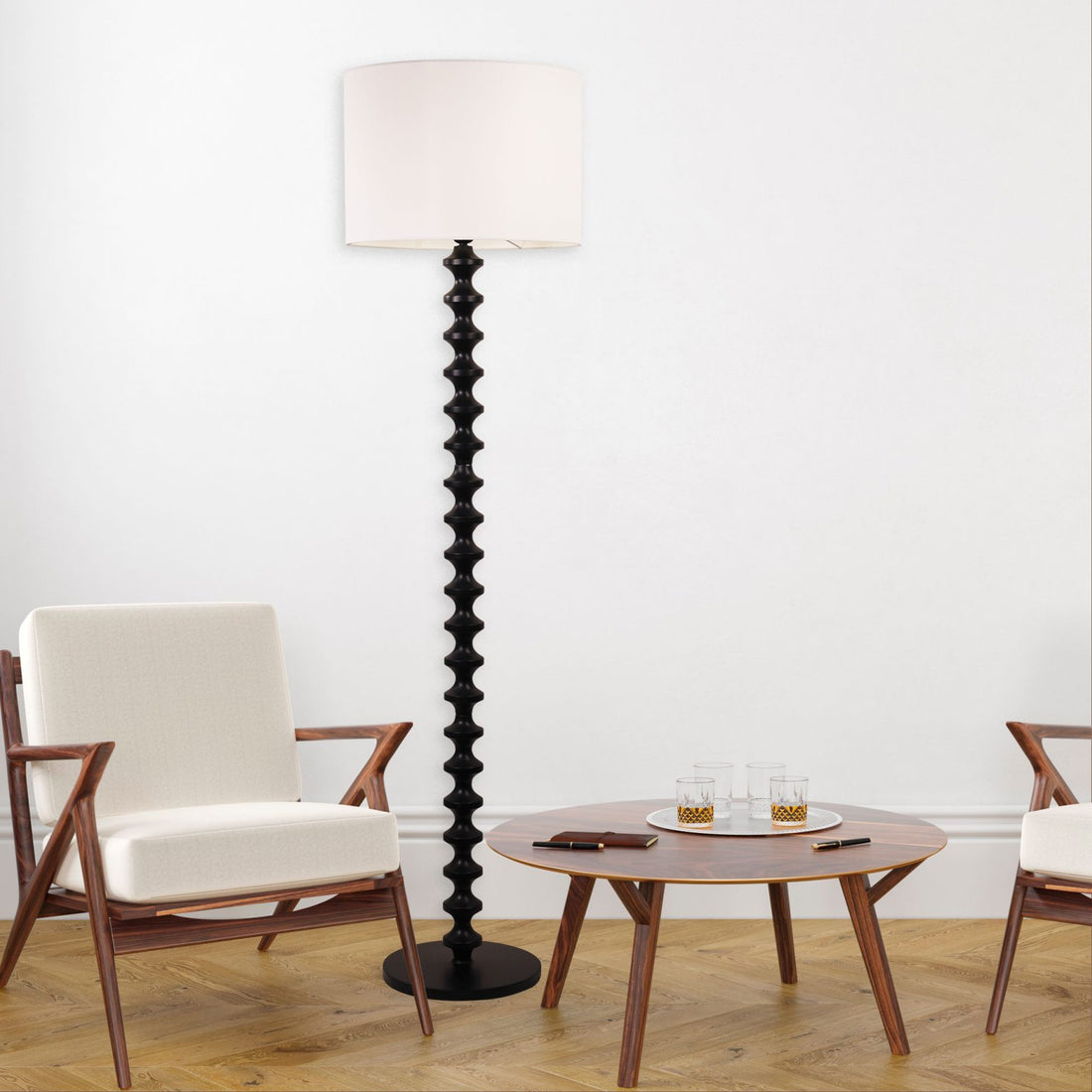 Spindle Floor Lamp Black