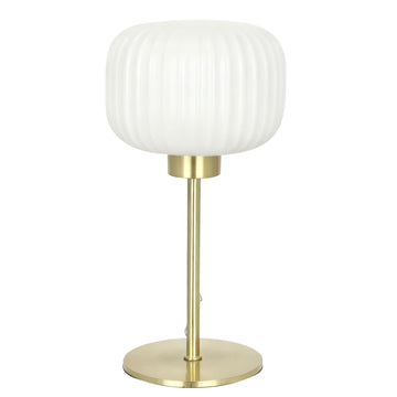 Alto Ribbed Optic Glass Table Lamp Opal