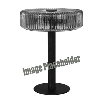 Gordon Ribbed Optic Glass Table Lamp Black