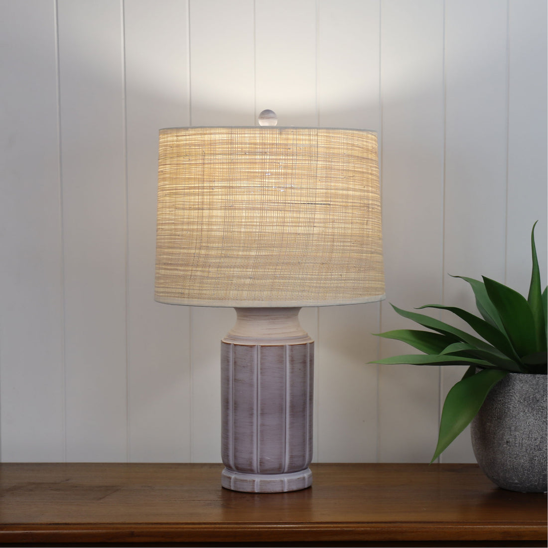 Stote Textured Table Lamp With Harp Shade